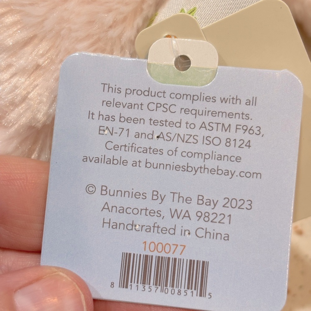 Bunnies by the Bay‎ Blush Pink Plush Bunny - Picture 8 of 9